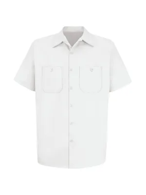 Men's Short Sleeve Wrinkle-Resistant Cotton Work Shirt - SC40 - White