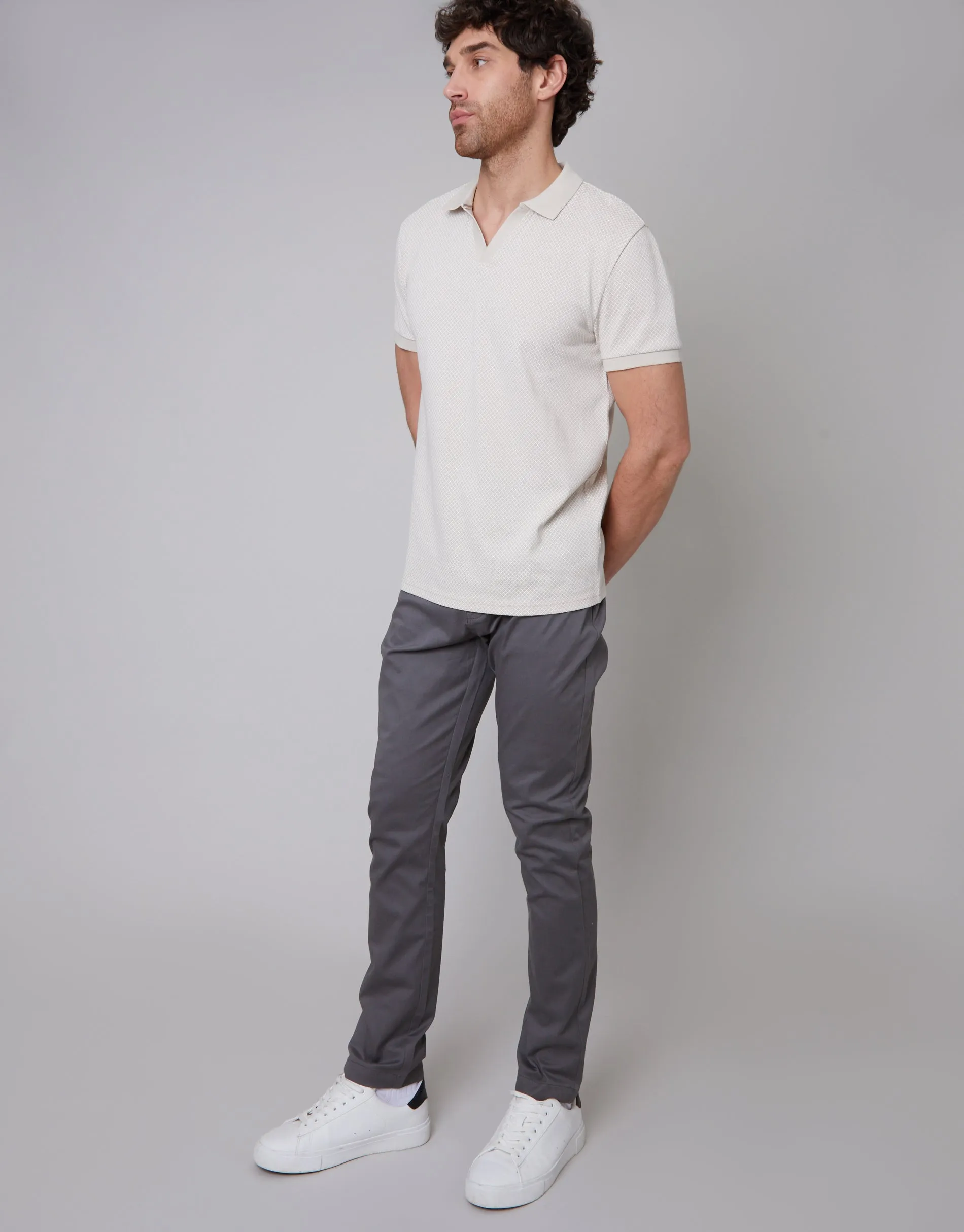 Men's Slate Slim Fit 5 Pocket Chino Trousers