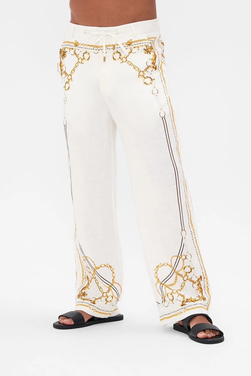 MEN'S WIDE LEG RELAXED LINEN PANT COAST TO COAST