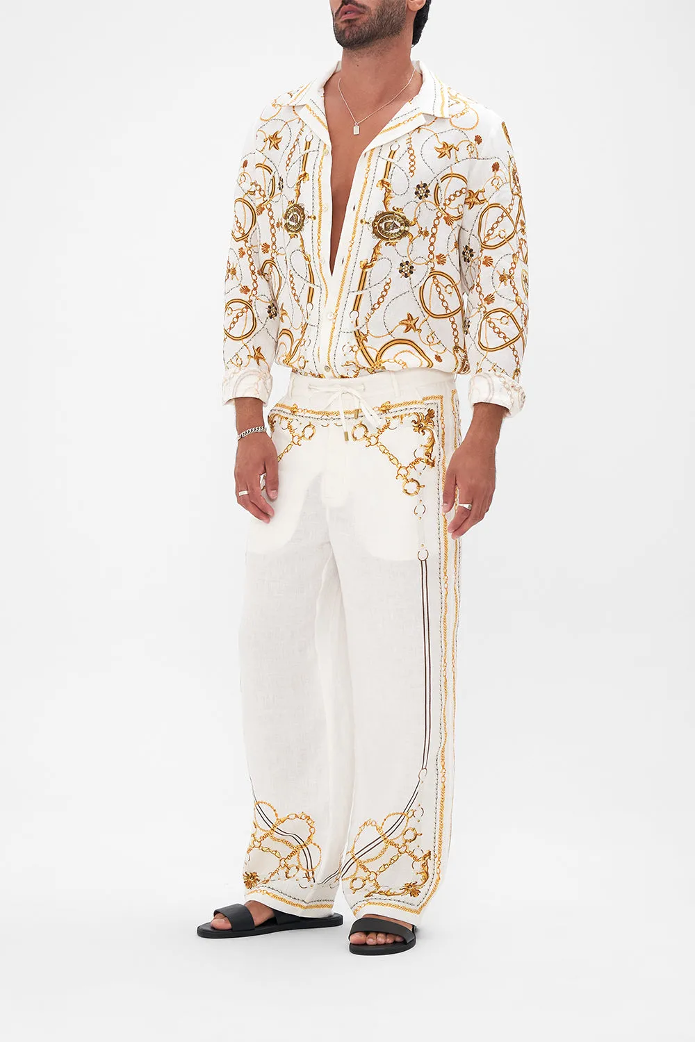 MEN'S WIDE LEG RELAXED LINEN PANT COAST TO COAST