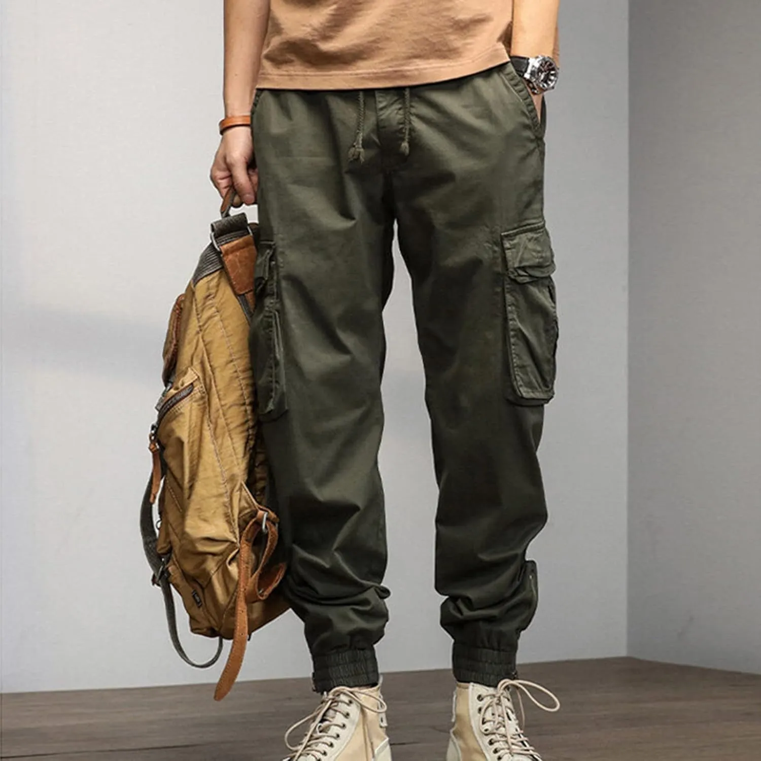 Mens Workout Cargo Sweatpants Pants Training Sport Tapered Sweatpants Breathable Sweatpants Men's Mesh Jogger Zipper