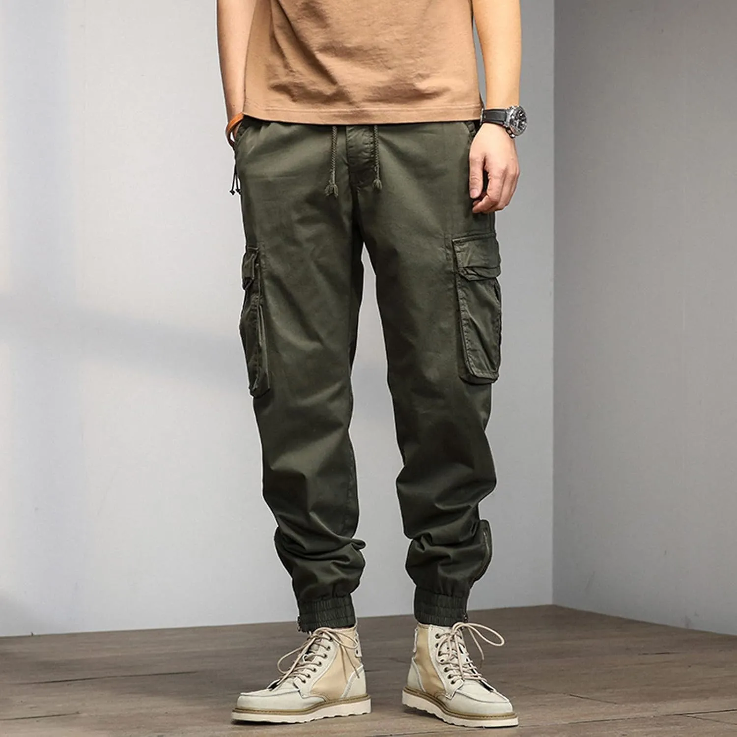 Mens Workout Cargo Sweatpants Pants Training Sport Tapered Sweatpants Breathable Sweatpants Men's Mesh Jogger Zipper