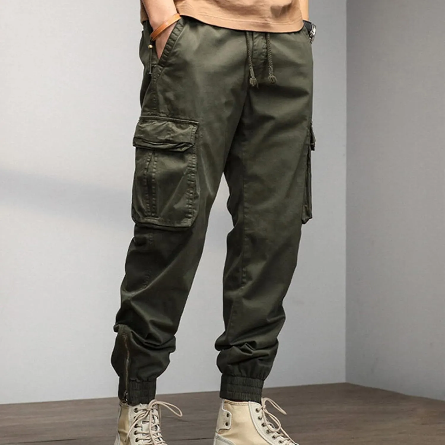 Mens Workout Cargo Sweatpants Pants Training Sport Tapered Sweatpants Breathable Sweatpants Men's Mesh Jogger Zipper