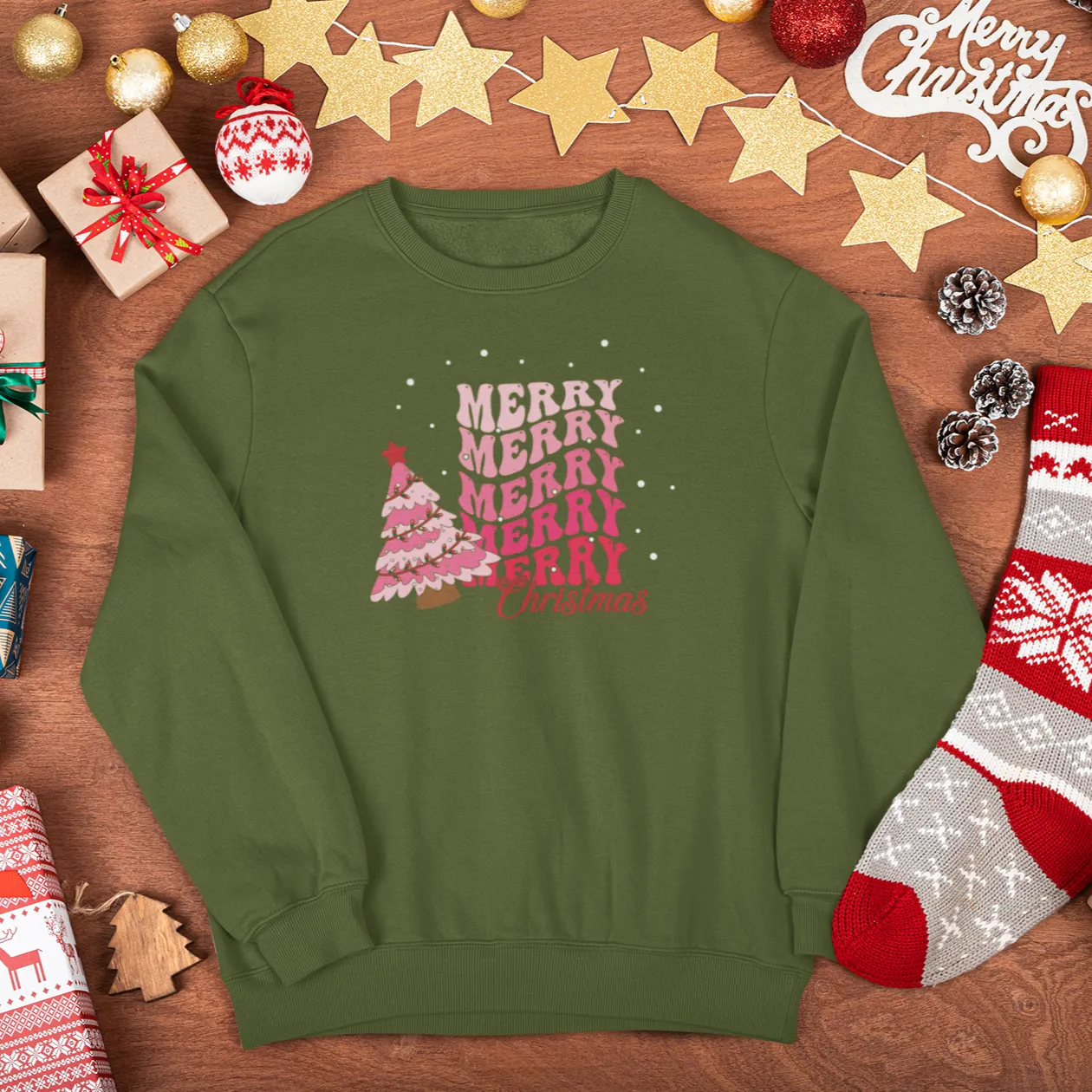 Merry Merry Merry Christmas Sweatshirt, Merry Christmas Sweatshirt, Retro Christmas Sweatshirt,Oversized Women Shirt,Xmas Hoodie,New Year Shirt,Christmas Gift