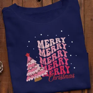 Merry Merry Merry Christmas Sweatshirt, Merry Christmas Sweatshirt, Retro Christmas Sweatshirt,Oversized Women Shirt,Xmas Hoodie,New Year Shirt,Christmas Gift