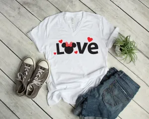 Minnie Love Valentine T Shirt - Disney Valentine's Day Shirt- Minnie Mouse Love Heart Shirt