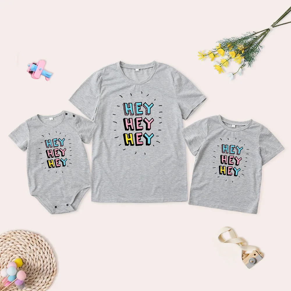 Mommy and Me Shirts Short Sleeve Letter Print T-Shirt