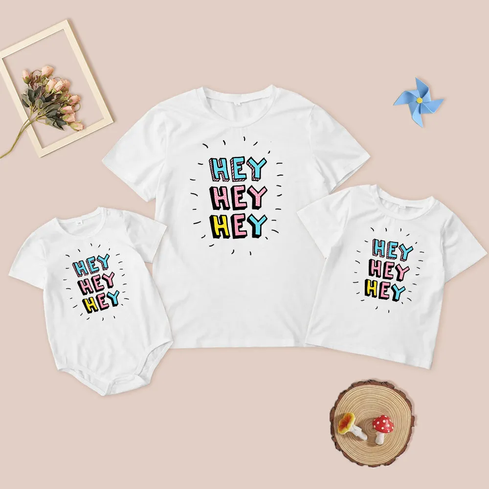 Mommy and Me Shirts Short Sleeve Letter Print T-Shirt