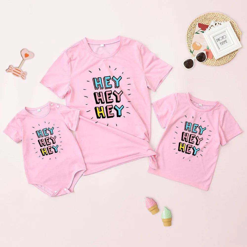 Mommy and Me Shirts Short Sleeve Letter Print T-Shirt