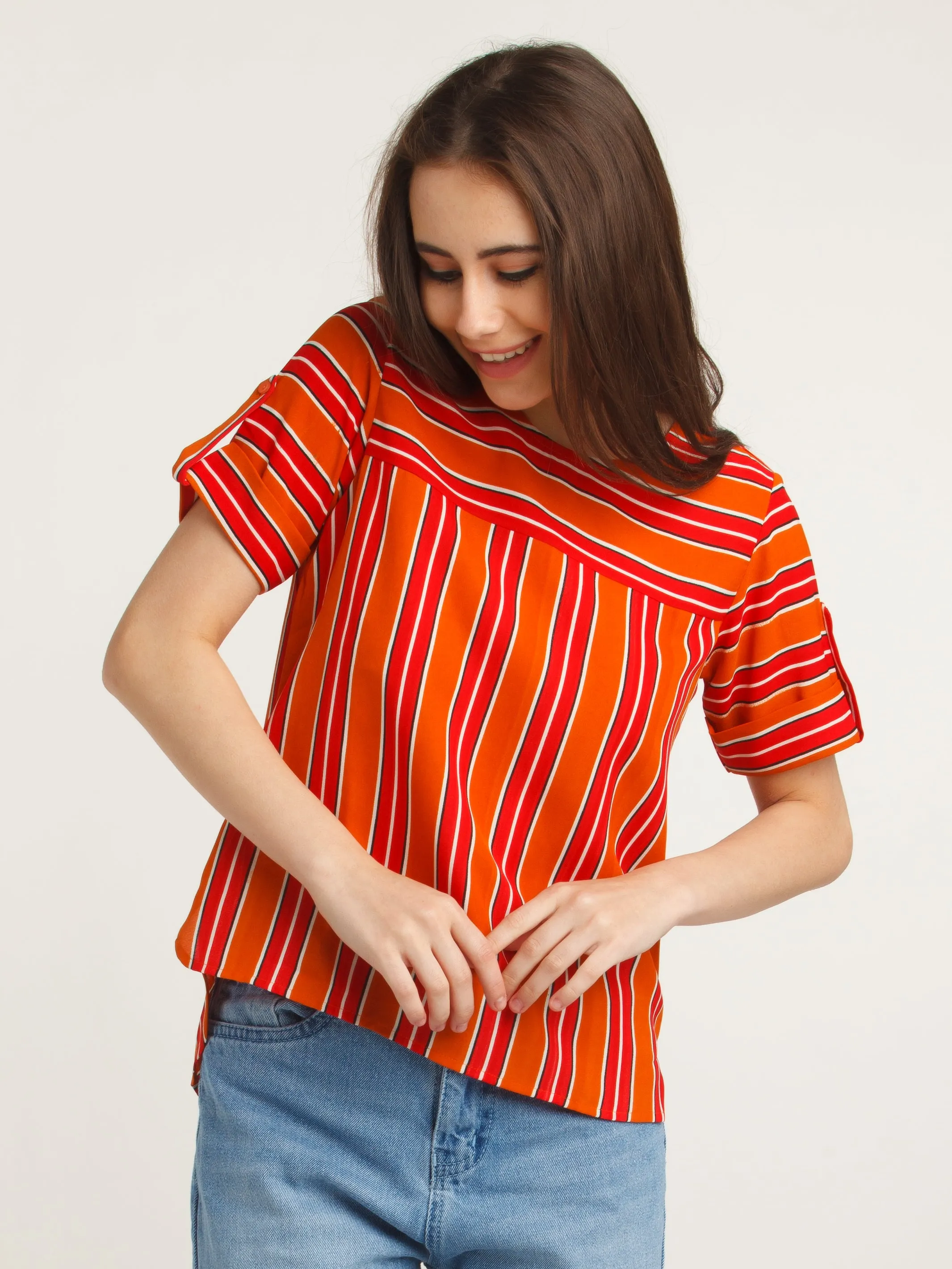 Multicolored Printed Straight Top