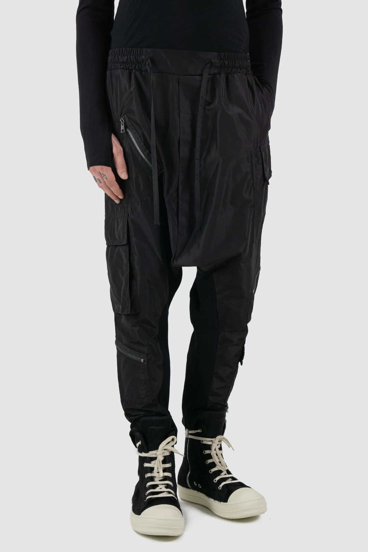 Nylon Low Crotch Trousers