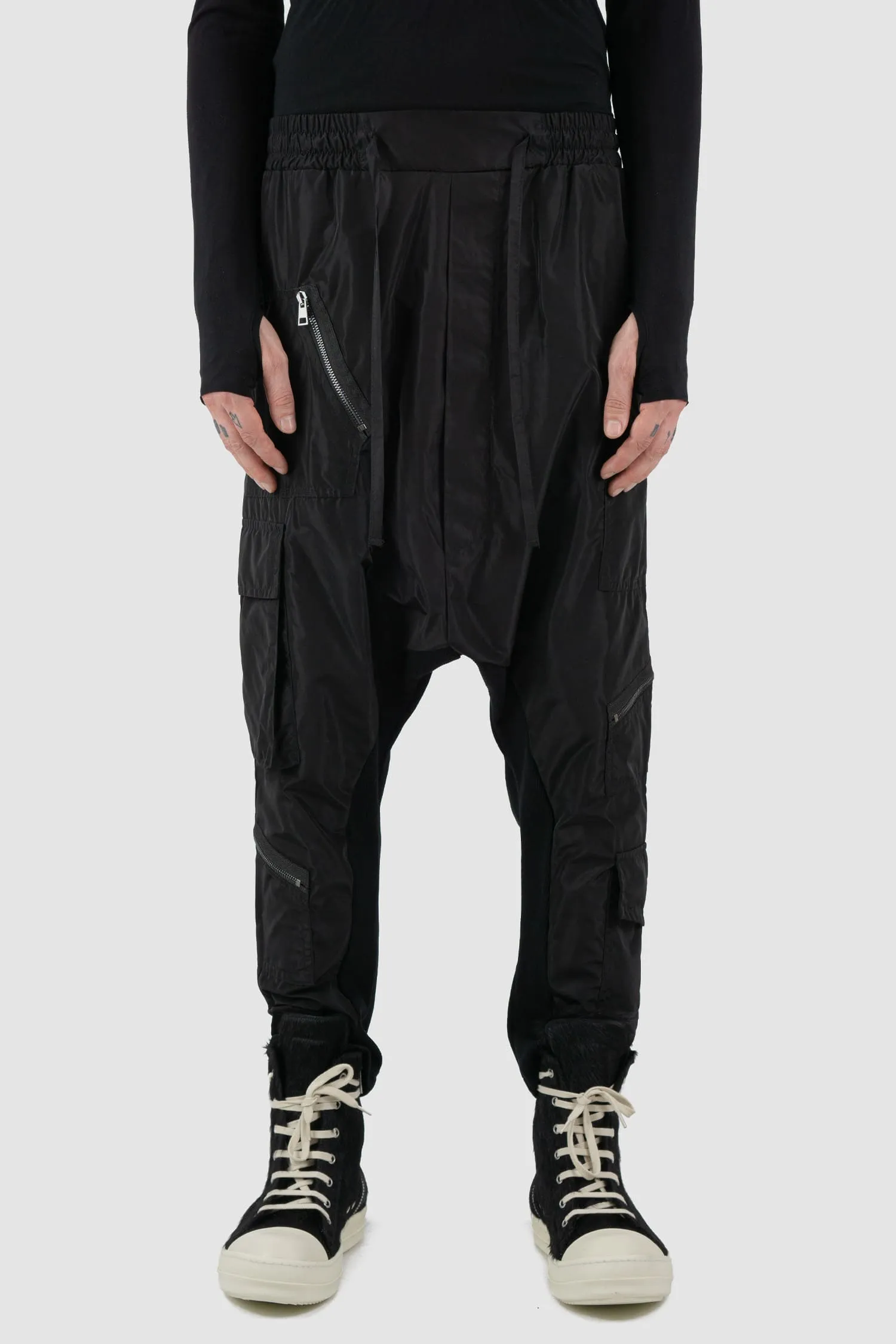 Nylon Low Crotch Trousers