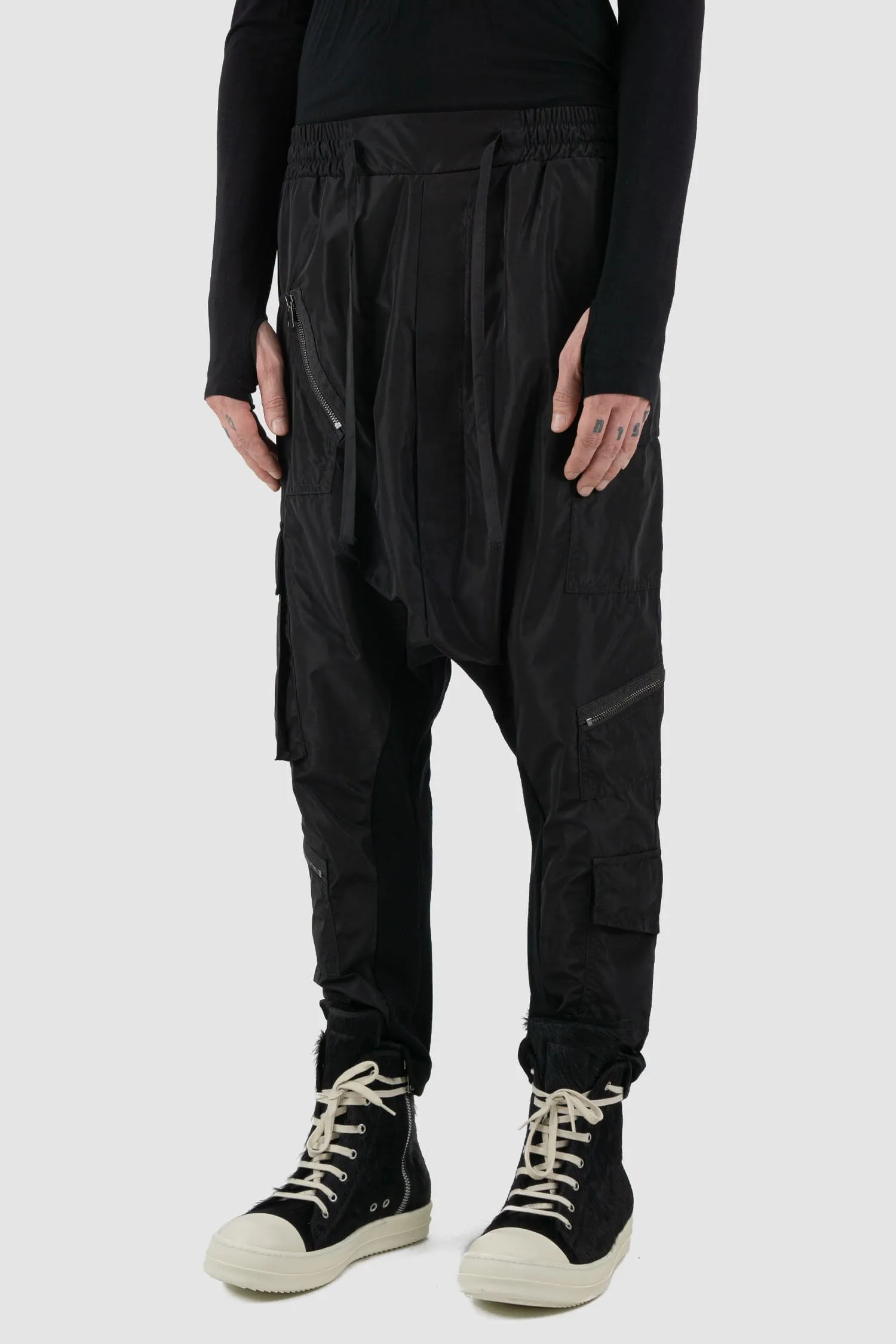 Nylon Low Crotch Trousers