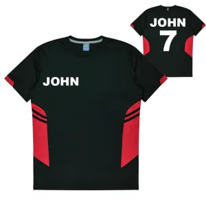 Personalised Black and Red Training Shirt - Mens