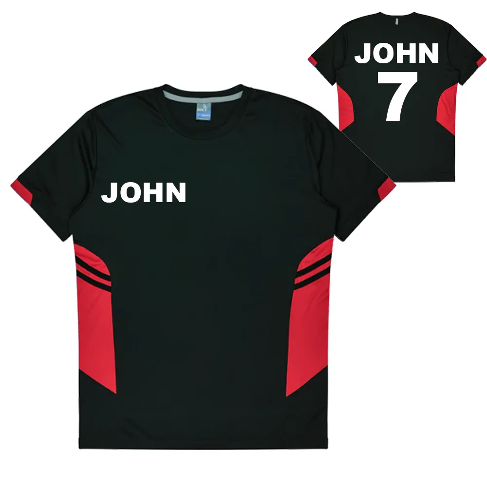 Personalised Black and Red Training Shirt - Mens