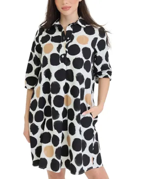 Polka Dot A-Line Shirt Dress