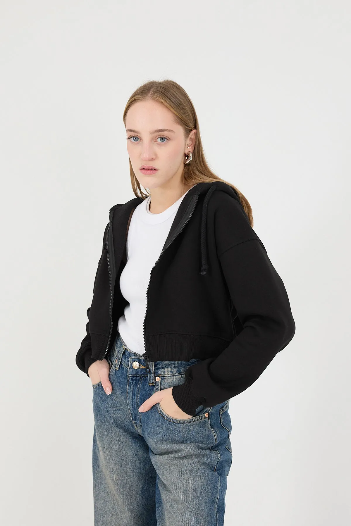 Raised Zipper Sweatshirt