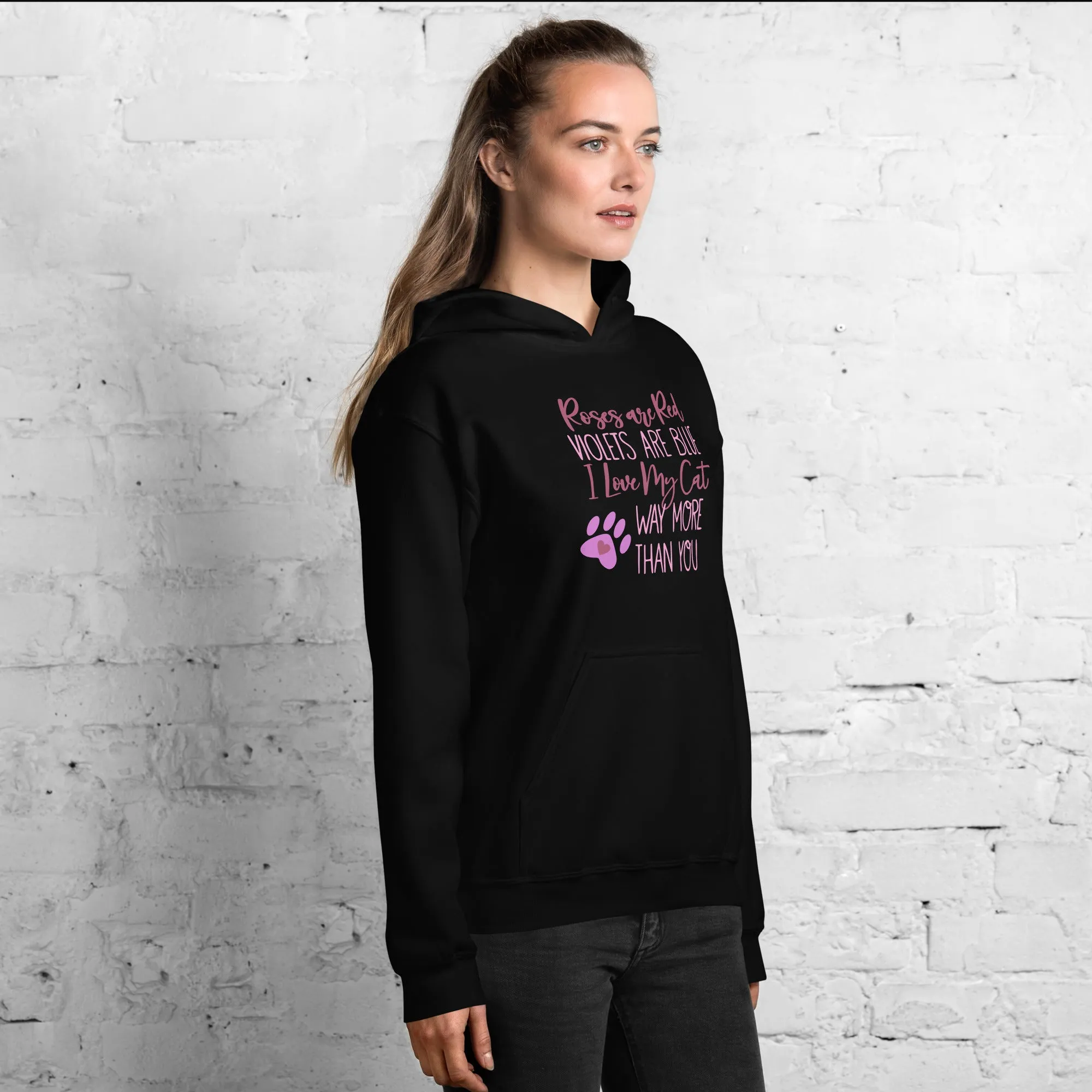Roses Are Red Cat Hoodie