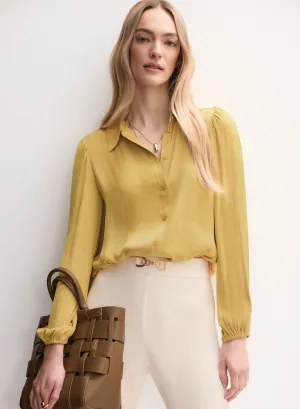 Satin Twist-Hem Blouse