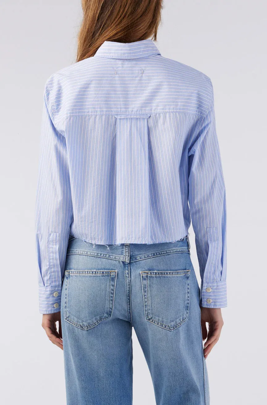 Selma Crop Shirt - Blue Multi Stripe