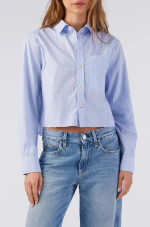 Selma Crop Shirt - Blue Multi Stripe