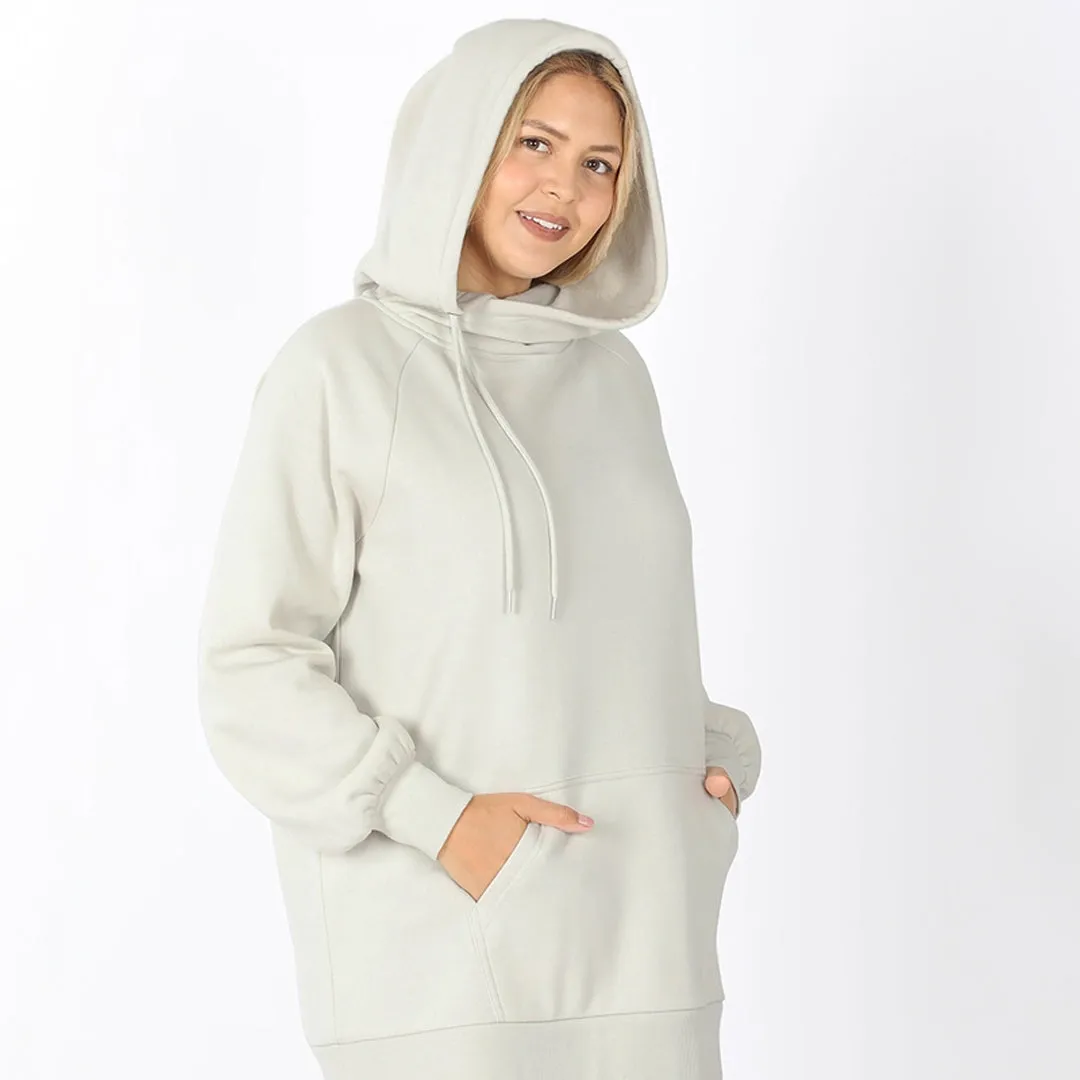 SIDE TIE HOODIE LONGLINE SWEATSHIRTS