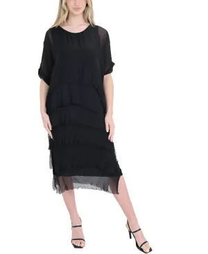 Silk Tiered Midi Dress
