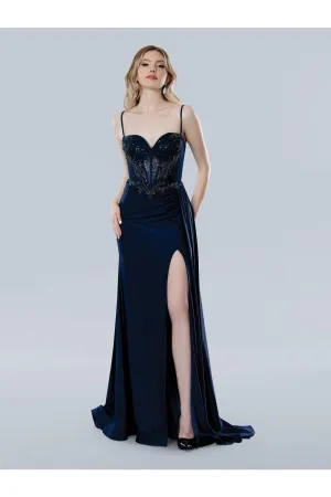 Stella Couture 25224 Long Slit Formal Evening Prom Dress