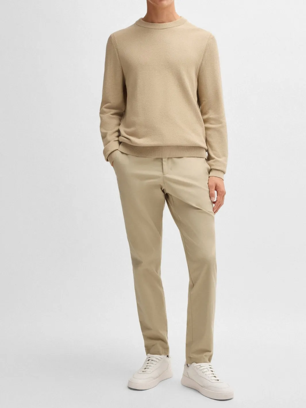 STRETCH-COTTON TROUSERS Beige