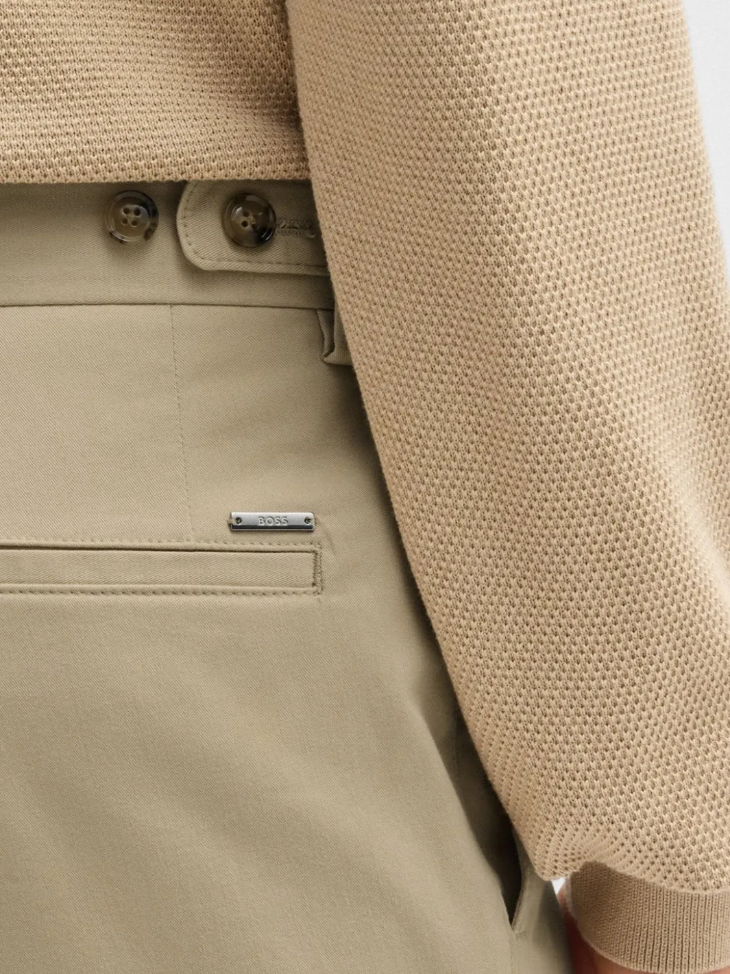 STRETCH-COTTON TROUSERS Beige