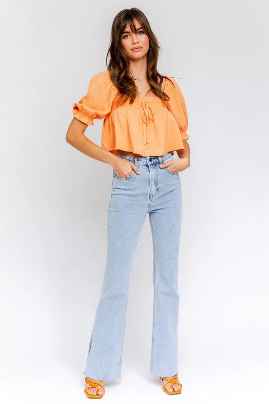 Sweet Serenity Short Sleeve Flared Top