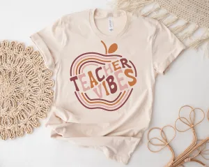 Teacher Vibes Retro Back To School Shirt