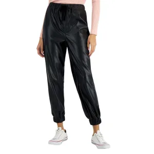 TINSELTOWN - Faux-Leather Jogger Pants