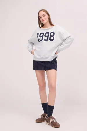 Wide Collar Embossed Sweatshirt
