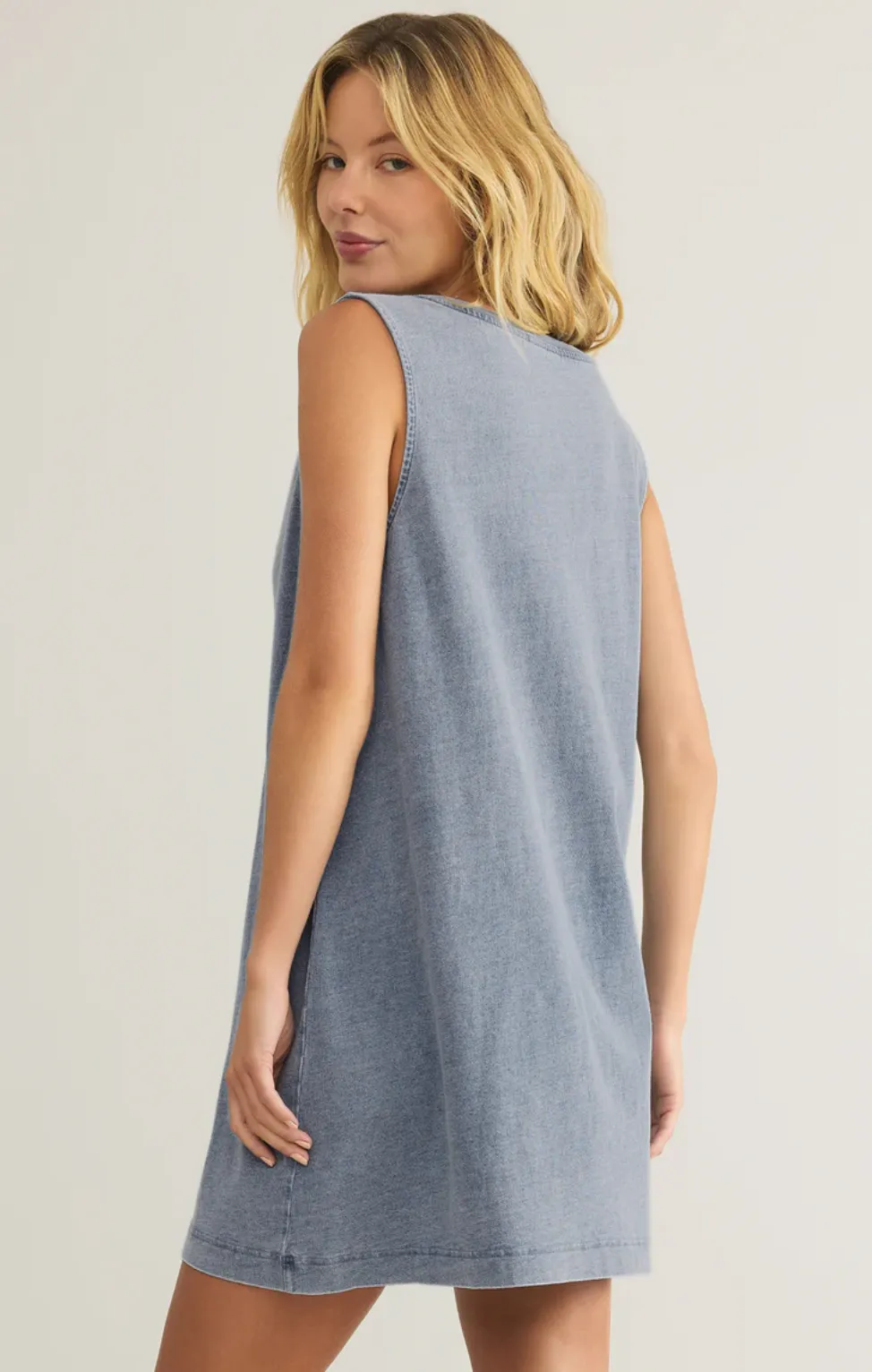 Z Supply Sloane V-Neck Knit Denim Dress